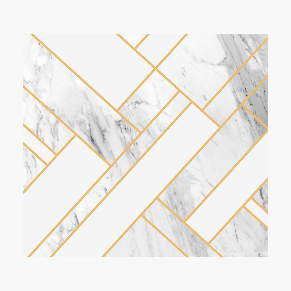 Item preview, White Marble Gold Geometric designed and sold by MA DESIGNS.