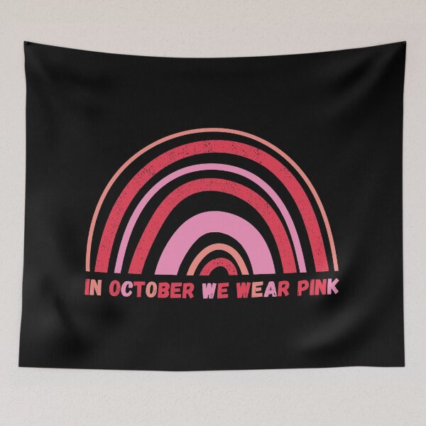 Item preview, In October We Wear Pink Breast Cancer Support Rainbow Baby designed and sold by kurokameart.