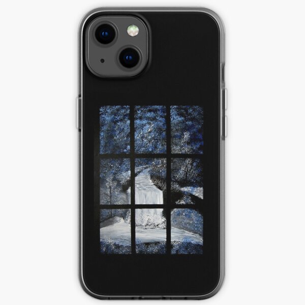 Painting of a Waterfall through a Window iPhone Soft Case