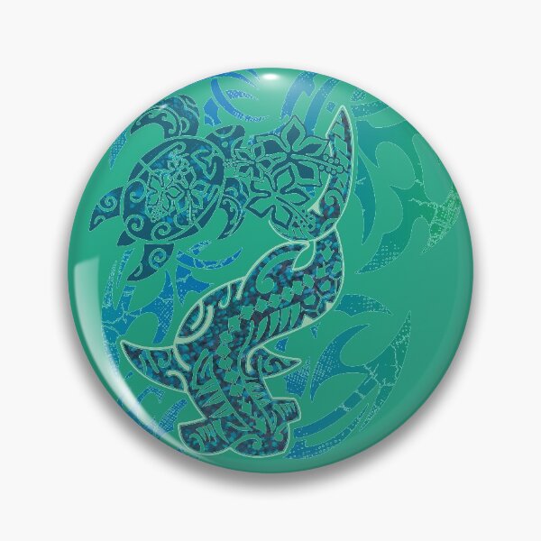 Item preview, Samoan Tribal Hammerhead Shark And Turtle designed and sold by sunnthreads.