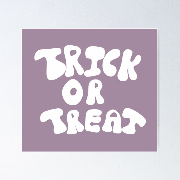 Item preview, Trick Or Treat Calligraphy- Lavender Grey & White designed and sold by Arthemeral.