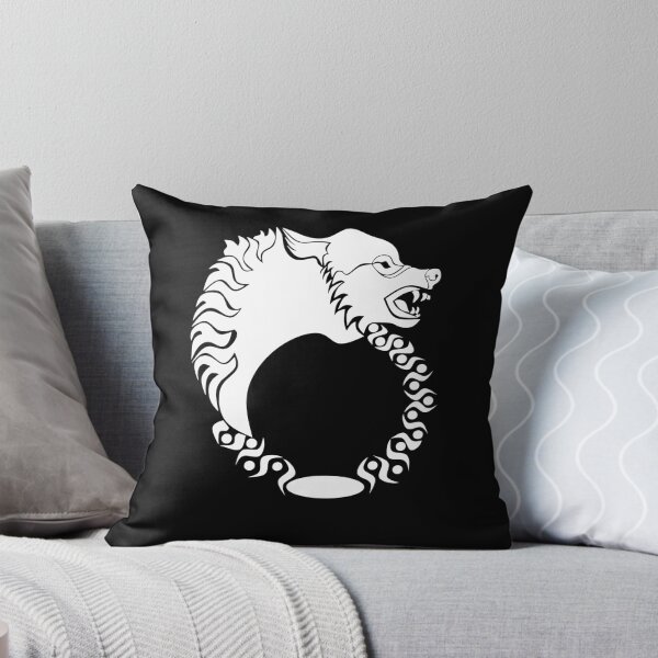 Item preview, Tribal White Wolf Head Silhouette Laurel designed and sold by grounds.