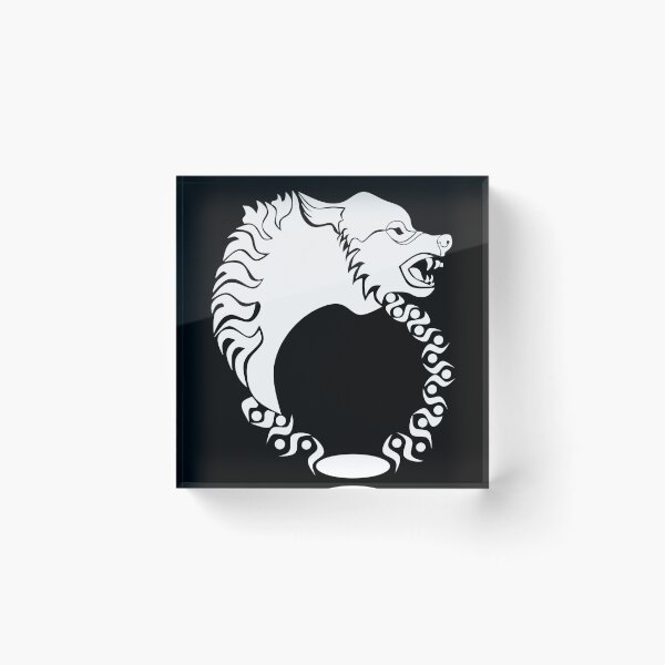 Item preview, Tribal White Wolf Head Silhouette Laurel designed and sold by grounds.