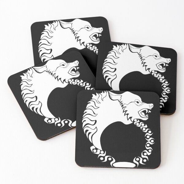 Item preview, Tribal White Wolf Head Silhouette Laurel designed and sold by grounds.