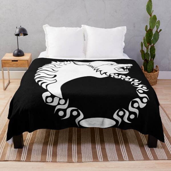 Item preview, Tribal White Wolf Head Silhouette Laurel designed and sold by grounds.