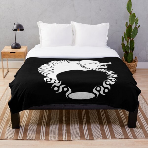 Artikelvorschau, Tribal White Wolf Head Silhouette Lorbeer entworfen und verkauft von grounds.