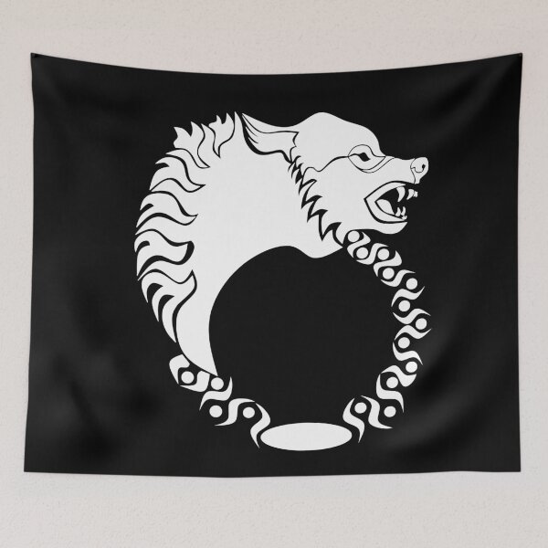 Item preview, Tribal White Wolf Head Silhouette Laurel designed and sold by grounds.