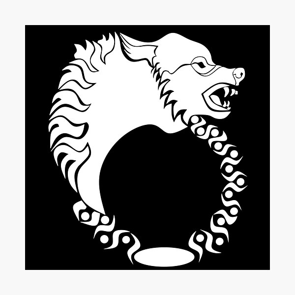Item preview, Tribal White Wolf Head Silhouette Laurel designed and sold by grounds.