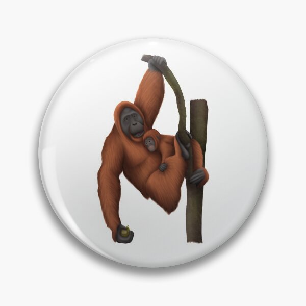 Item preview, Orangutan Mother and Child Climbing Tree designed and sold by troyanthonyart.
