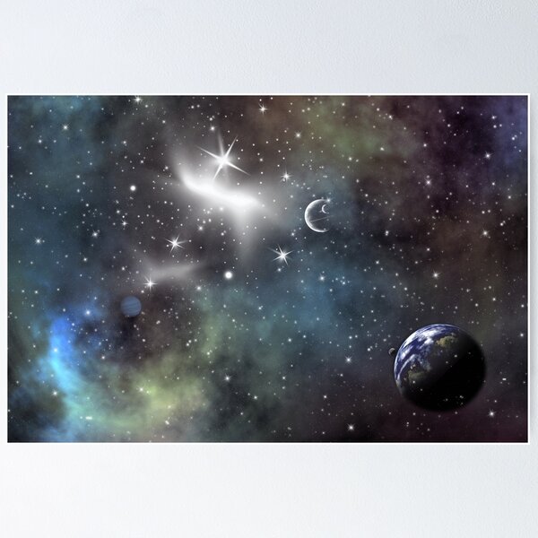 Item preview, Space scenario with an Earth planet designed and sold by 4Seasons.