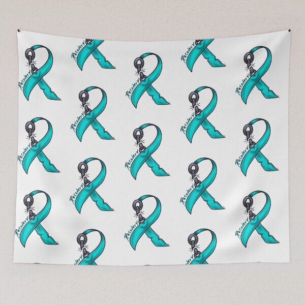 Item preview, Teal addiction recovery ribbon  designed and sold by Chillateez.