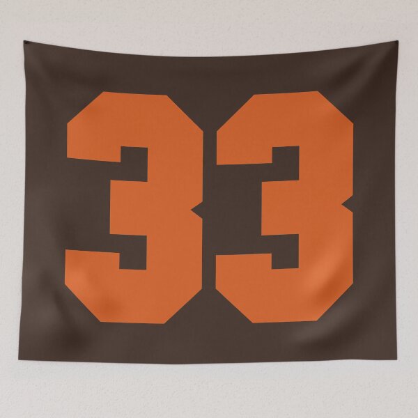 Item preview, 33 Number Cleveland Sports Thirty-Three Brown Jersey designed and sold by HelloFromAja.