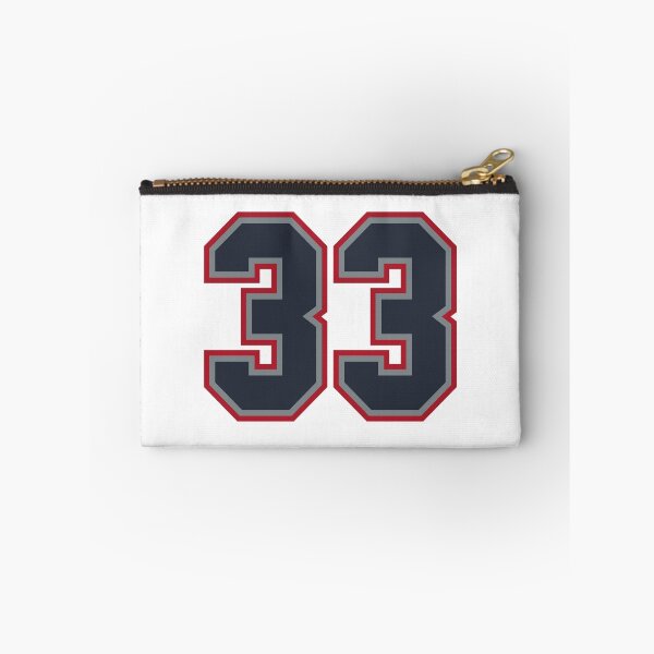 Aperçu de l'œuvre 33 Bleu marine Gris Rouge Sports Numéro Trente-Trois créée et vendue par HelloFromAja.