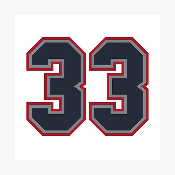 Item preview, 33 Navy Grey Red Sports Number Thirty-Three designed and sold by HelloFromAja.