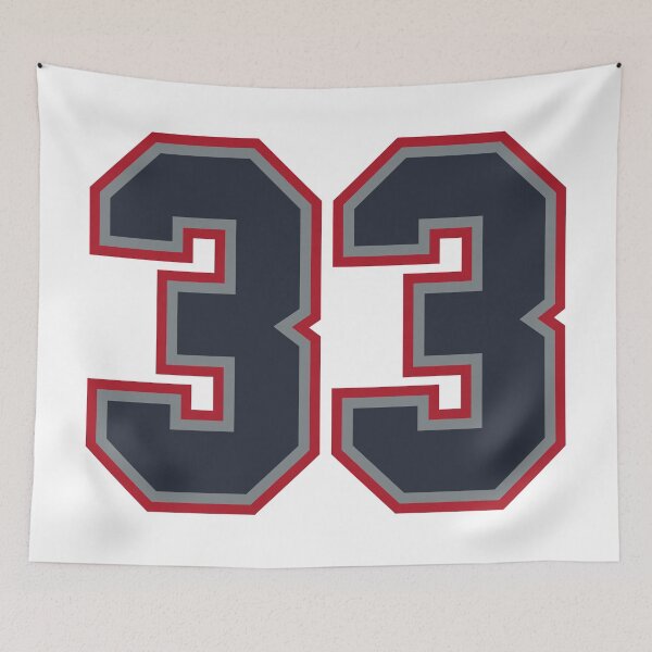 Item preview, 33 Navy Grey Red Sports Number Thirty-Three designed and sold by HelloFromAja.