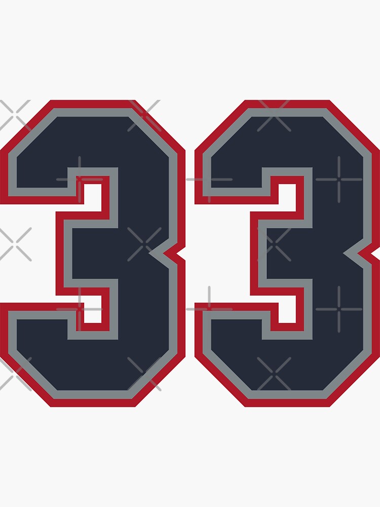 33-navy-grey-red-sports-number-thirty-three-sticker-by-hellofromaja