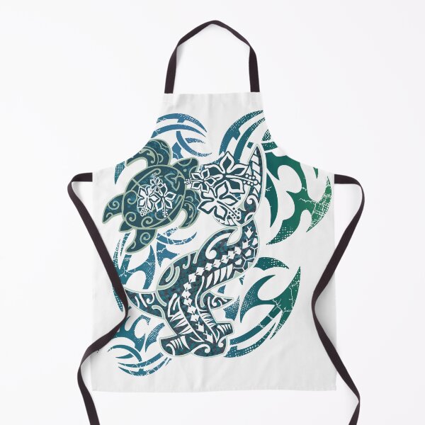 Item preview, Dark Hawaiian Tribal Hammerhead Shark And Turtle designed and sold by sunnthreads.