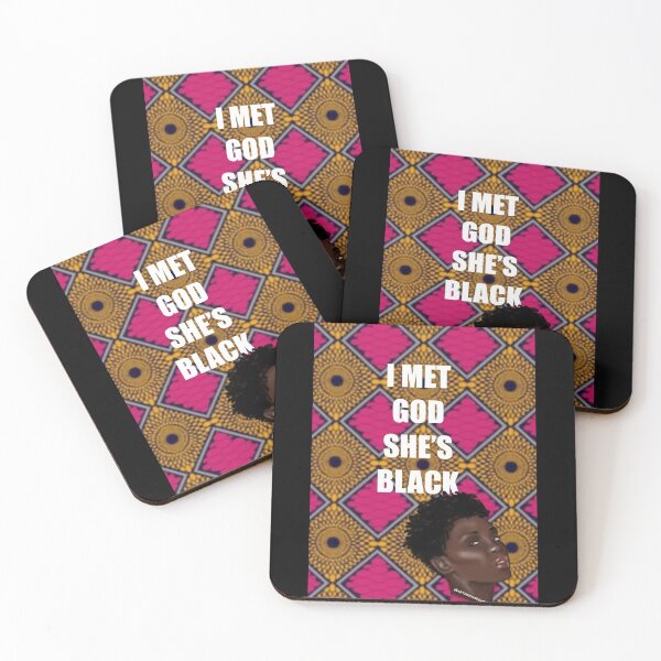 Item preview,  I MET GOD, SHE’S BLACK - ANKARA PINK & GOLD designed and sold by ArtBecomesHer2.