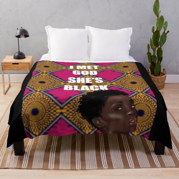 Item preview, I MET GOD, SHE’S BLACK - ANKARA PINK & GOLD designed and sold by ArtBecomesHer2.