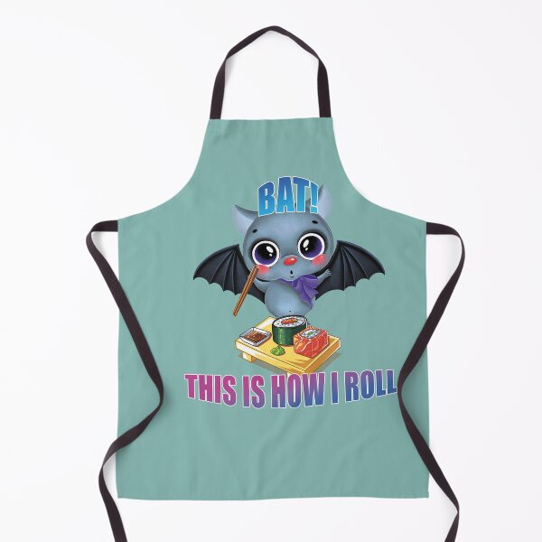 Item preview, Funny Kawaii Bat! This is How I Roll- Food Pun designed and sold by EvaWolf.