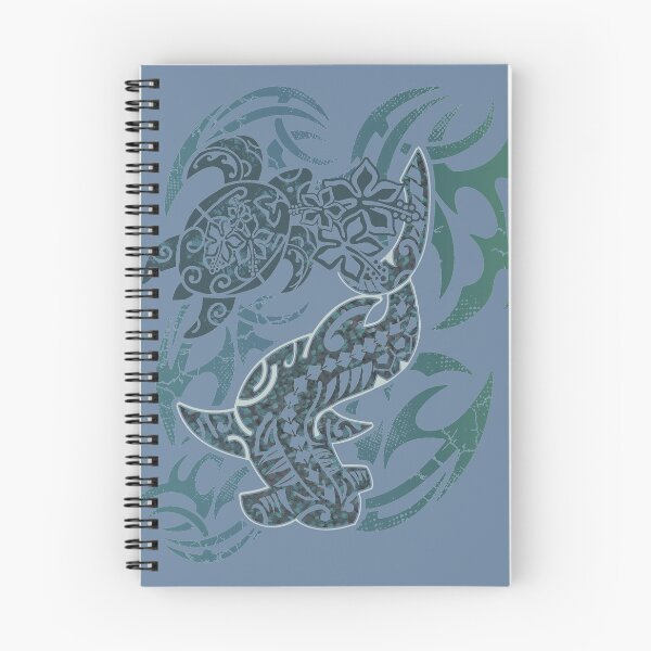 Item preview, Hawaiian Slate Tribal Hammerhead Shark And Turtle designed and sold by sunnthreads.