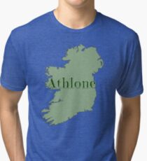 Athlone Ireland with Map of Ireland Tri-blend T-Shirt