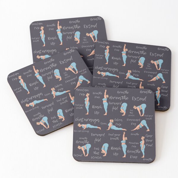 Item preview, Plus size body positive yoga practice poses sun salutation  designed and sold by BopoWatercolour.