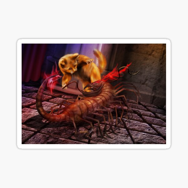 Kitten and Nightling Battle Sticker