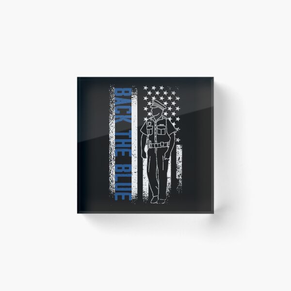 Item preview, Back the Police Officers Blue Line Support the Blue American Flag designed and sold by CoolSilhouettes.