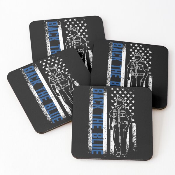 Item preview, Back the Police Officers Blue Line Support the Blue American Flag designed and sold by CoolSilhouettes.