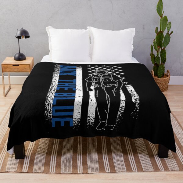 Item preview, Back the Police Officers Blue Line Support the Blue American Flag designed and sold by CoolSilhouettes.