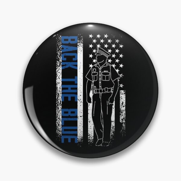 Item preview, Back the Police Officers Blue Line Support the Blue American Flag designed and sold by CoolSilhouettes.