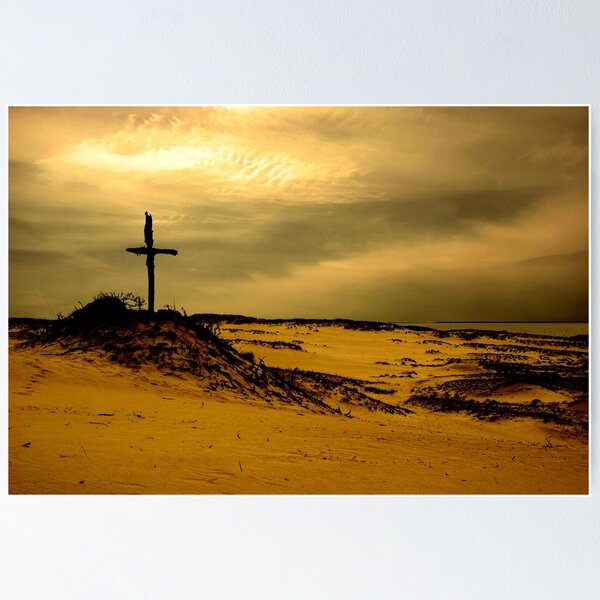 Item preview, Golden dunes with a cross designed and sold by 4Seasons.