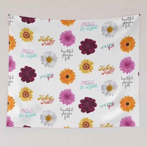 Item preview, Fall Flowers Pack with fall sayings with sunflower, daisies and dahlia designed and sold by milkasweet.