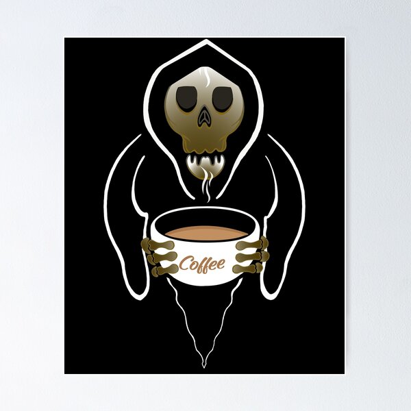 Item preview, GRIM REAPER skull HAVING coffee Halloween designed and sold by Lighvision.