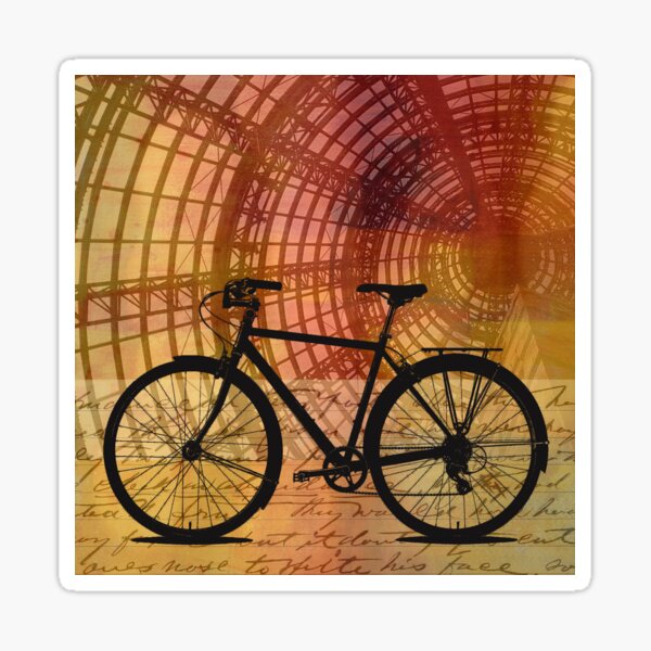 Item preview, Bicycle Silhouette Collage Art designed and sold by NancyMerkle.