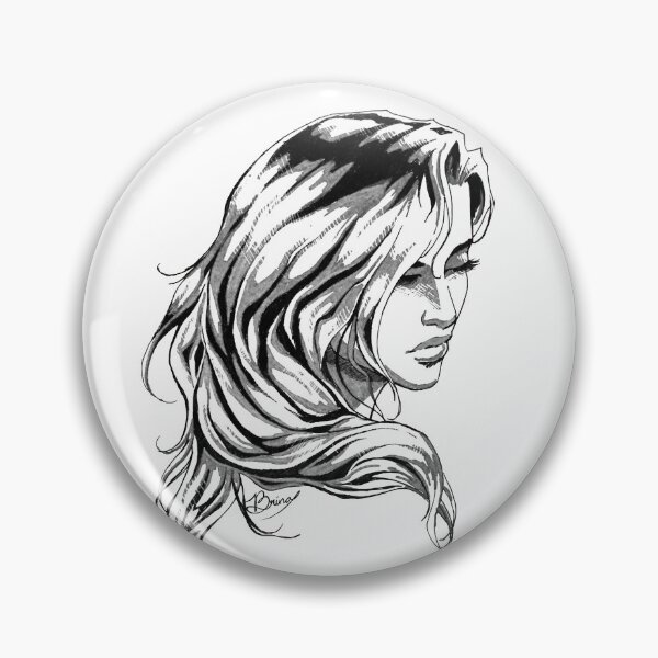 Item preview, Hair Swept over Shoulder in Gray designed and sold by Brina Williamson.