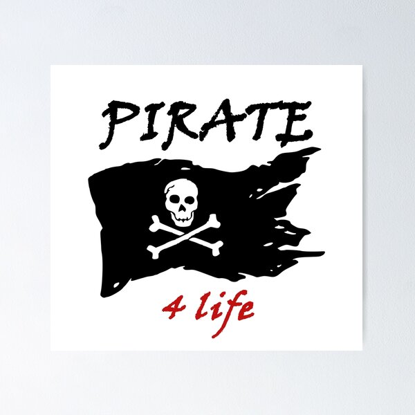 Item preview, PIRATE 4 Life - wild free adventurous rogue water rough seas of life challenge accepted outside comfort zone designed and sold by DOM-Shop.