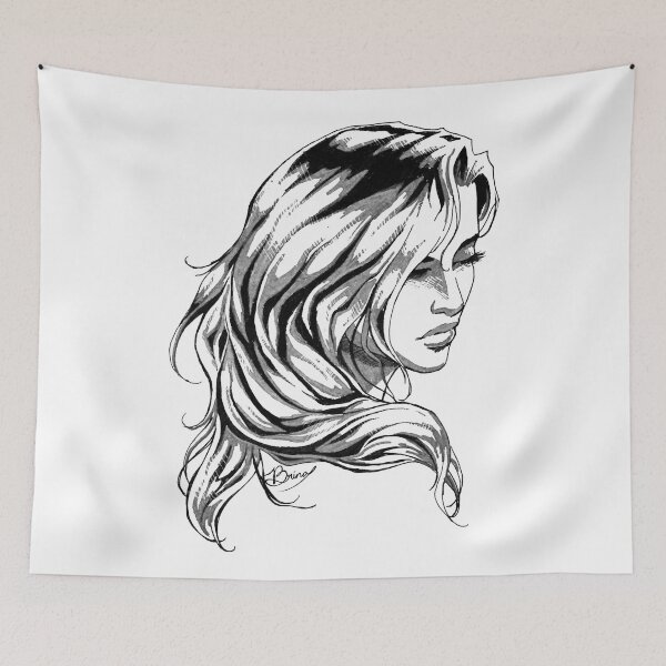 Item preview, Hair Swept over Shoulder in Gray designed and sold by Brina Williamson.