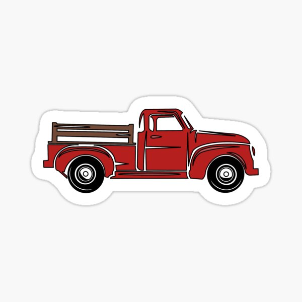 Red Farm Truck Sticker