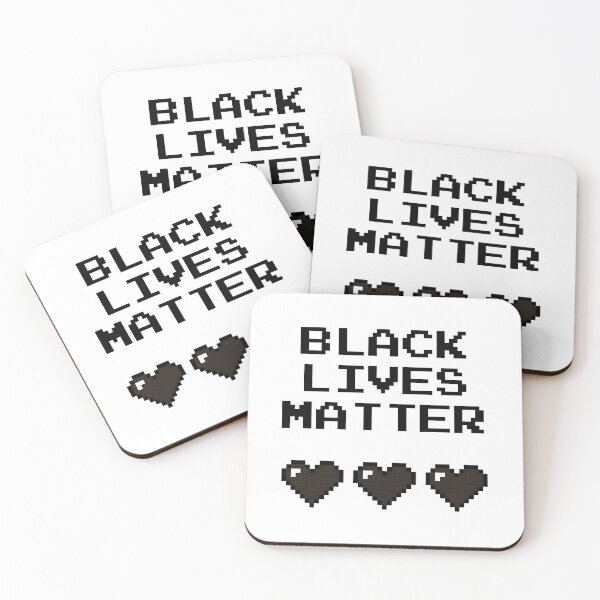Item preview, Black Lives Matter black hearts 8 bit designed and sold by patternarium.