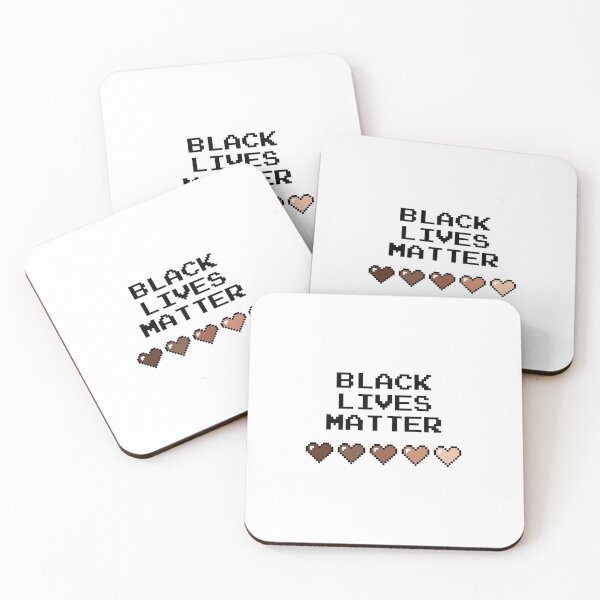 Item preview, Black Lives Matter colored hearts 8 bit designed and sold by patternarium.