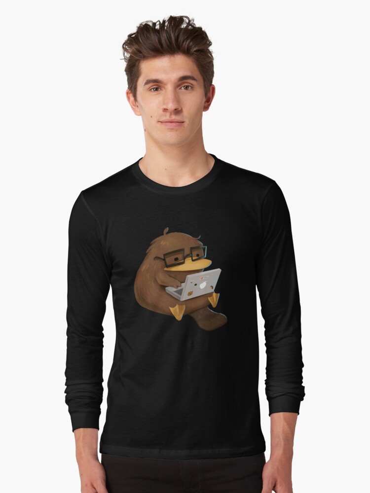 Imagen 1 de 5, Camiseta de manga larga con la obra Ornitorrinco nerd, diseñada y vendida por Pameloo.