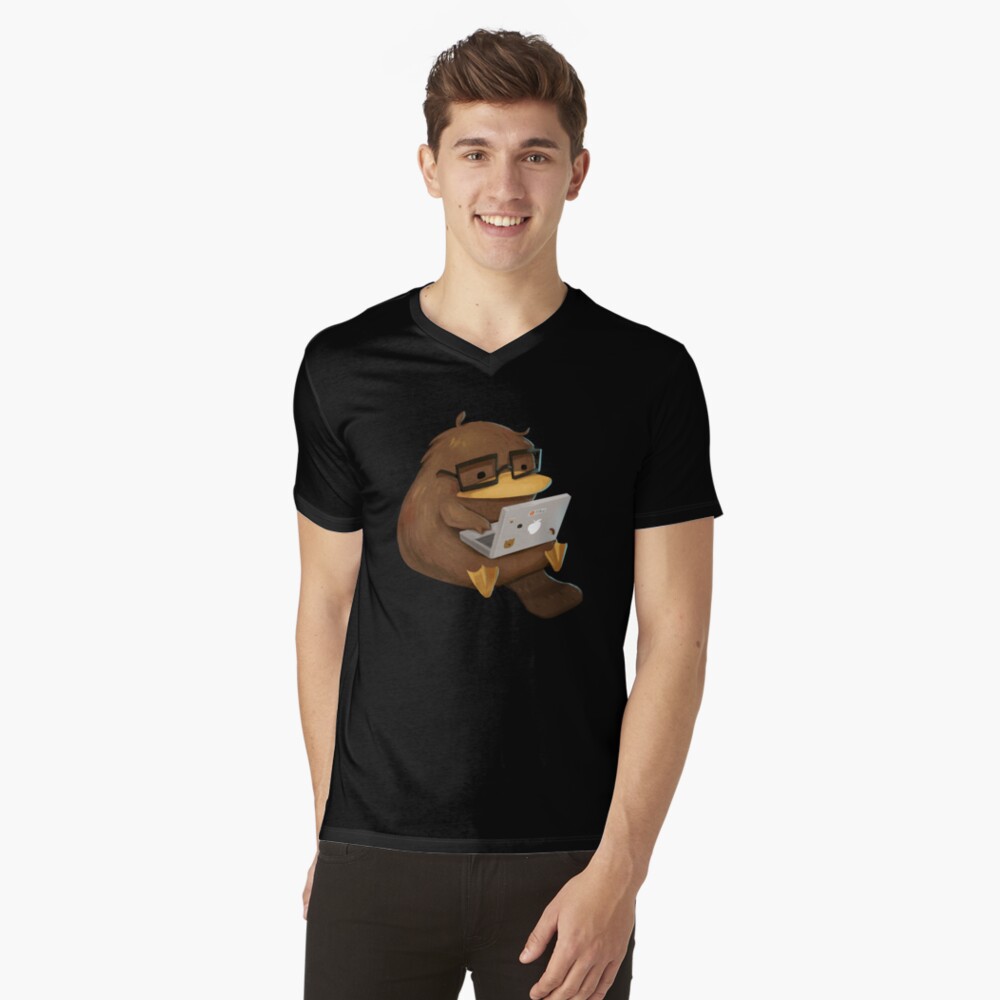 Vista previa del artículo con la obra «Camiseta de cuello en V», diseñado y vendido por Pameloo.