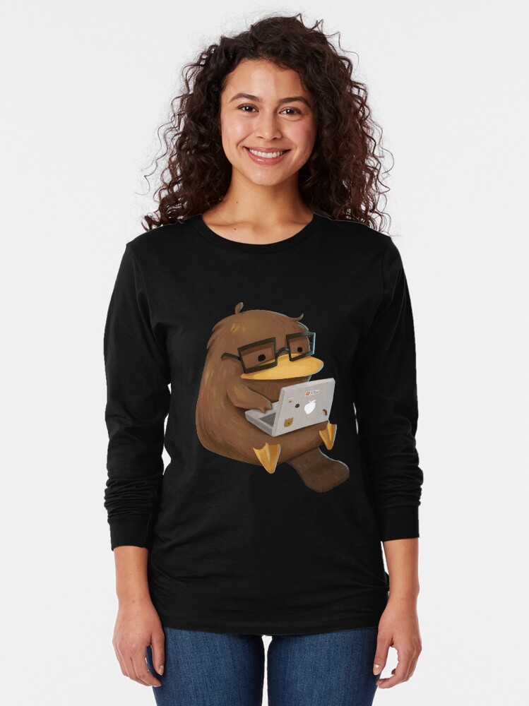 Imagen 2 de 5, Camiseta de manga larga con la obra Ornitorrinco nerd, diseñada y vendida por Pameloo.