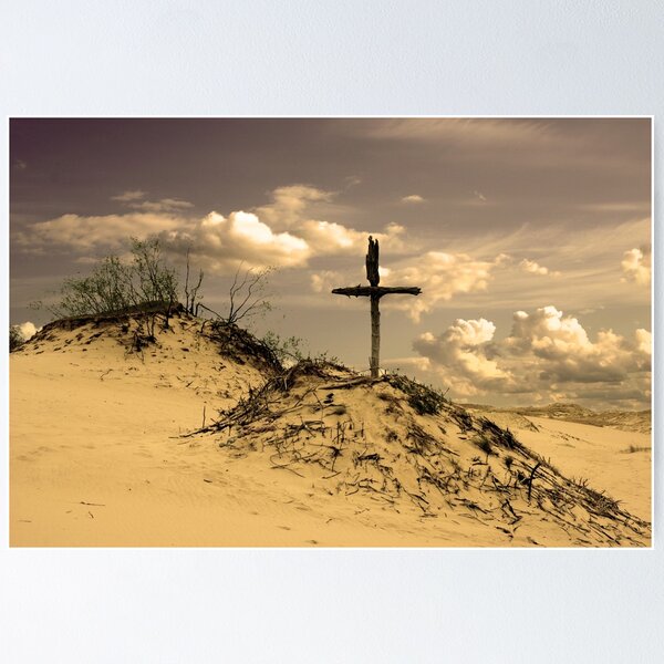 Item preview, Golden dunes with a cross designed and sold by 4Seasons.