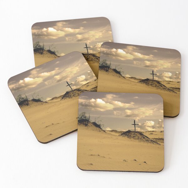 Item preview, Golden dunes with an old wooden cross designed and sold by 4Seasons.