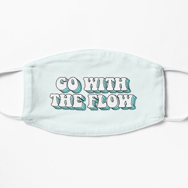 aesthetic blue go with the flow Flat Mask