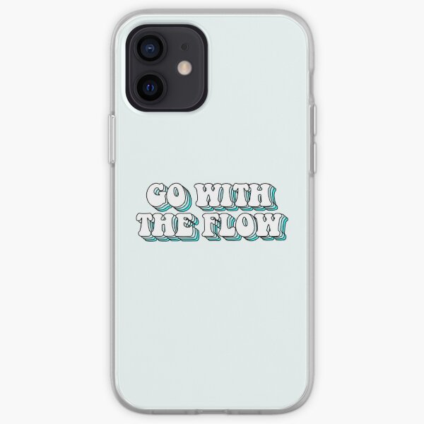 aesthetic blue go with the flow iPhone Soft Case