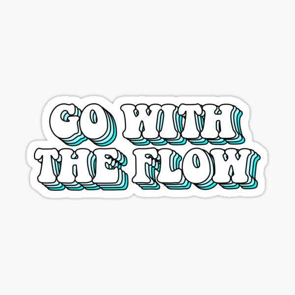 aesthetic blue go with the flow Sticker